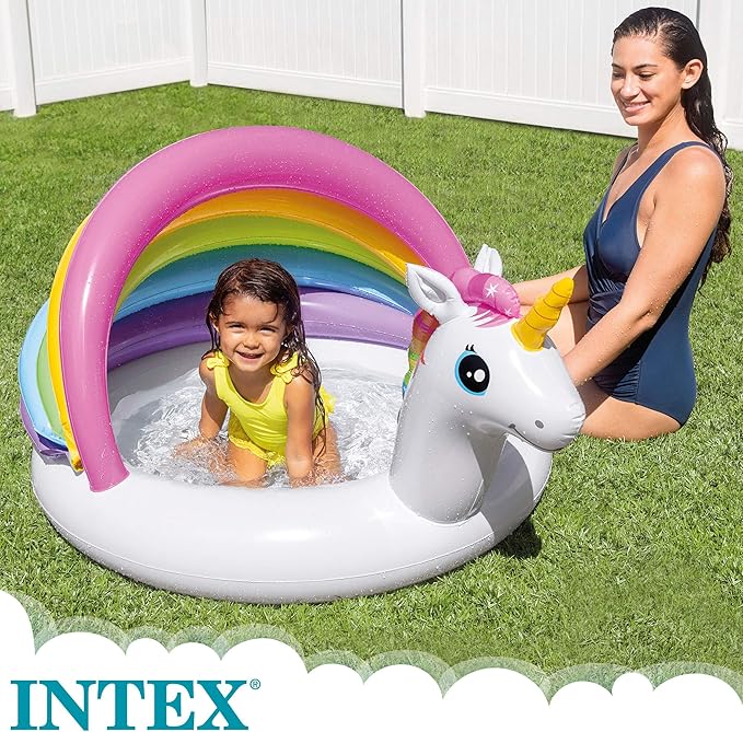 Intex Unicorn Inflatable Baby Pool with Sprayer