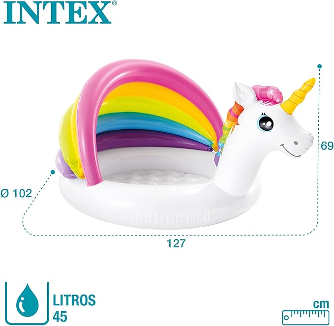 Intex Unicorn Inflatable Baby Pool with Sprayer