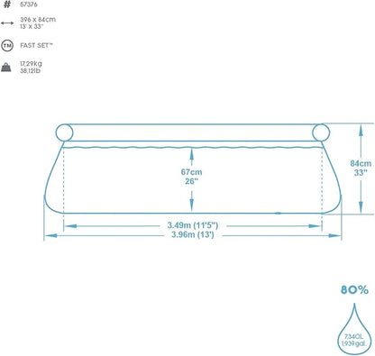 Bestway Fast Set Round Pool 3.96m Rattan Look