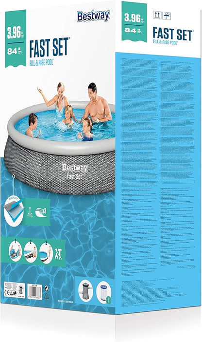 Bestway Fast Set Round Pool 3.96m Rattan Look