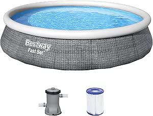 Bestway Fast Set Round Pool 3.96m Rattan Look