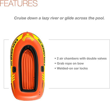 Intex Explorer 200 Inflatable Boat 2-Person 95KG