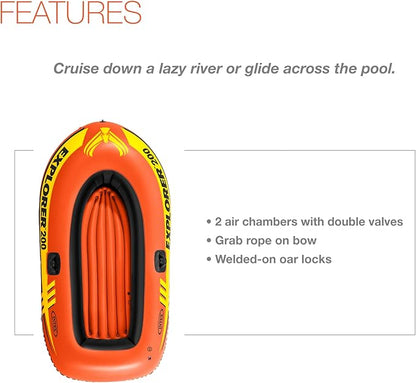 Intex Explorer 200 Inflatable Boat 2-Person 95KG
