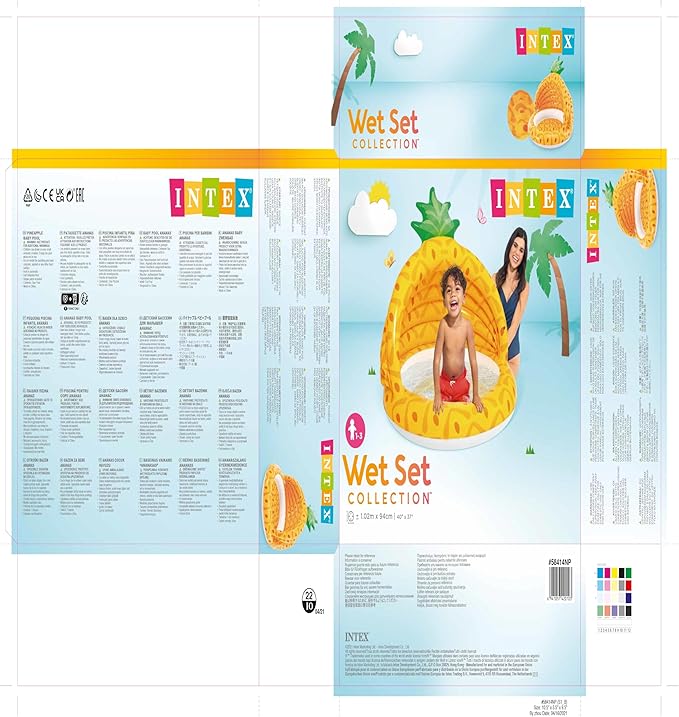 Intex Pineapple Inflatable Baby Pool 1.47m 45L