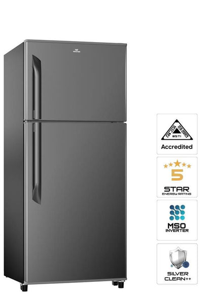 Walton Two-Chamber Refrigerator 442L No Frost Inverter Black/Silver