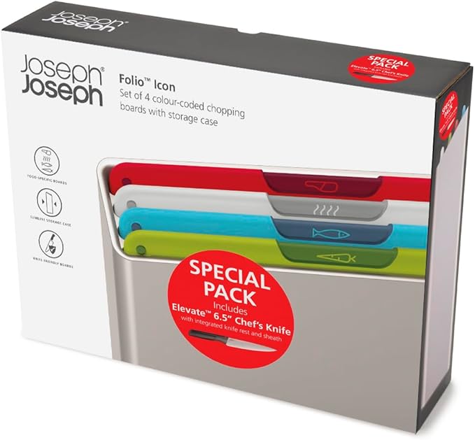 Joseph Joseph Folio Icon 4PC Chopping Board Set with Stand