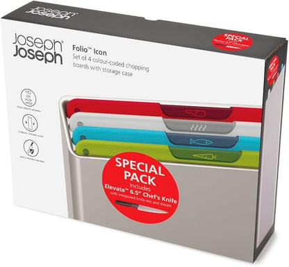 Joseph Joseph Folio Icon 4PC Chopping Board Set with Stand