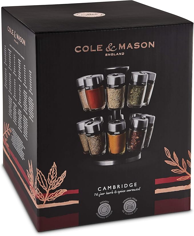 Cole & Mason Spice Jar Carousel 16-Piece