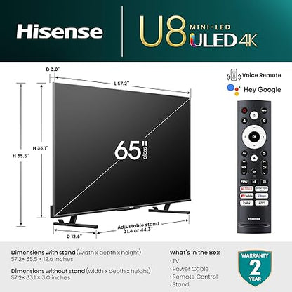 Hisense 65 Inch Q6N 4K Smart QLED TV 60Hz VIDAA