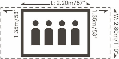 Bestway Pavillo Trip Trek 4-Person Camping Tent 2-Room 3000mm