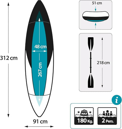 Intex Explorer K2 Inflatable Kayak Set 2-Person 3.12m
