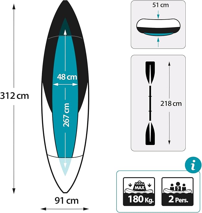 Intex Explorer K2 Inflatable Kayak Set 2-Person 3.12m
