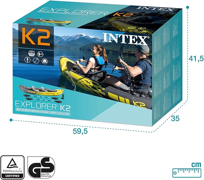 Intex Explorer K2 Inflatable Kayak Set 2-Person 3.12m