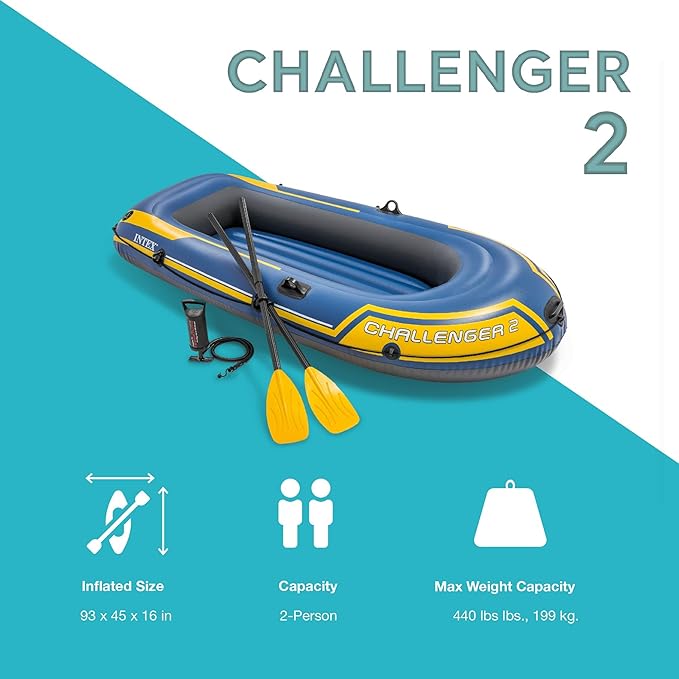 Intex Challenger 2 Inflatable Boat Set 2-Person 200KG