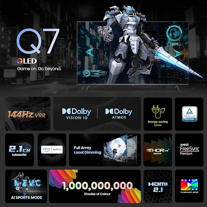 Hisense 75 Inch Q7N 4K QLED 144Hz Game Mode Pro