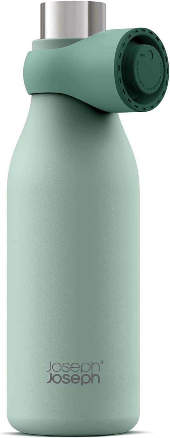 Joseph Joseph Loop Vacuum Water Bottle 500ml Green 12/24H