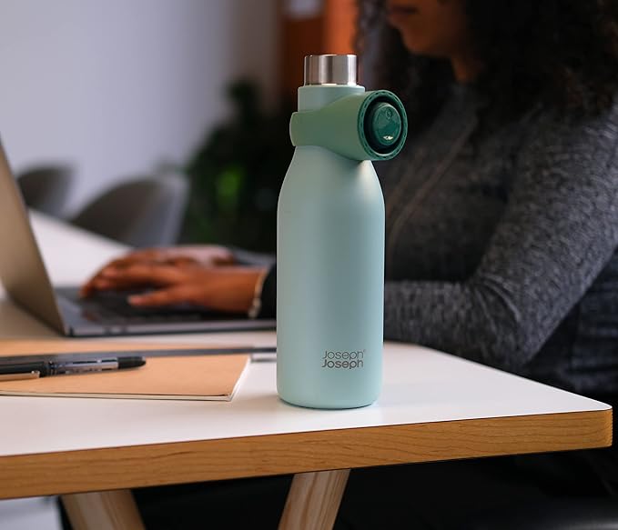 Joseph Joseph Loop Vacuum Water Bottle 500ml Green 12/24H