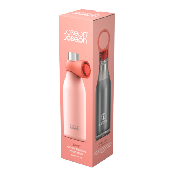Joseph Joseph Loop Vacuum Water Bottle 500ml Rose 12/24H