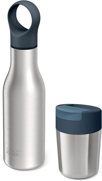 Joseph Joseph Travel Set 2PC Vacuum Bottle & Travel Mug SS
