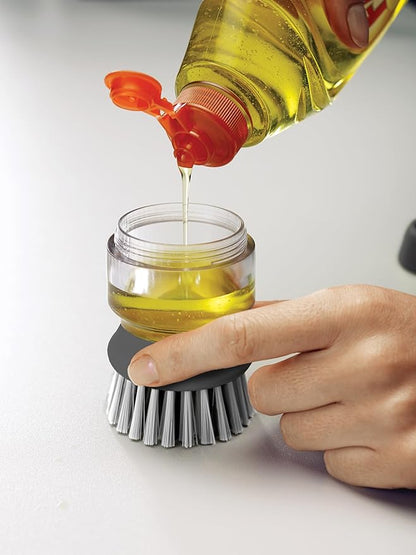 Joseph Joseph Dishwashing Brush with Soap Dispenser Grey