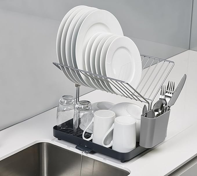 Joseph Joseph Y-Rack Dish Rack Drain Board Set Large Grey
