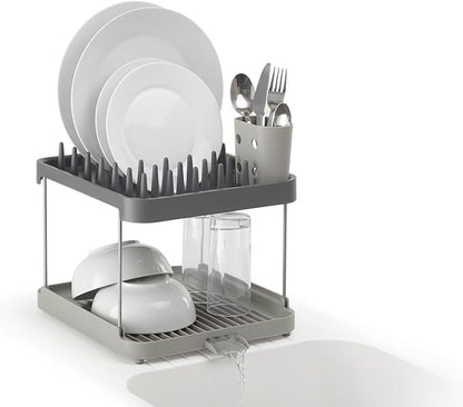 Joseph Joseph Duo 2-Tier Extendable Dish Rack Grey