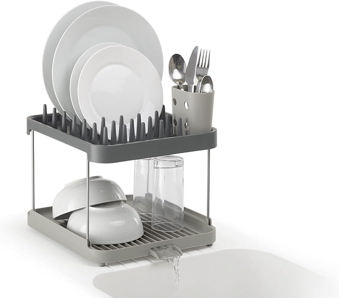 Joseph Joseph Duo 2-Tier Extendable Dish Rack Grey