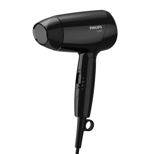 Black Philips hair dryer on a white background
