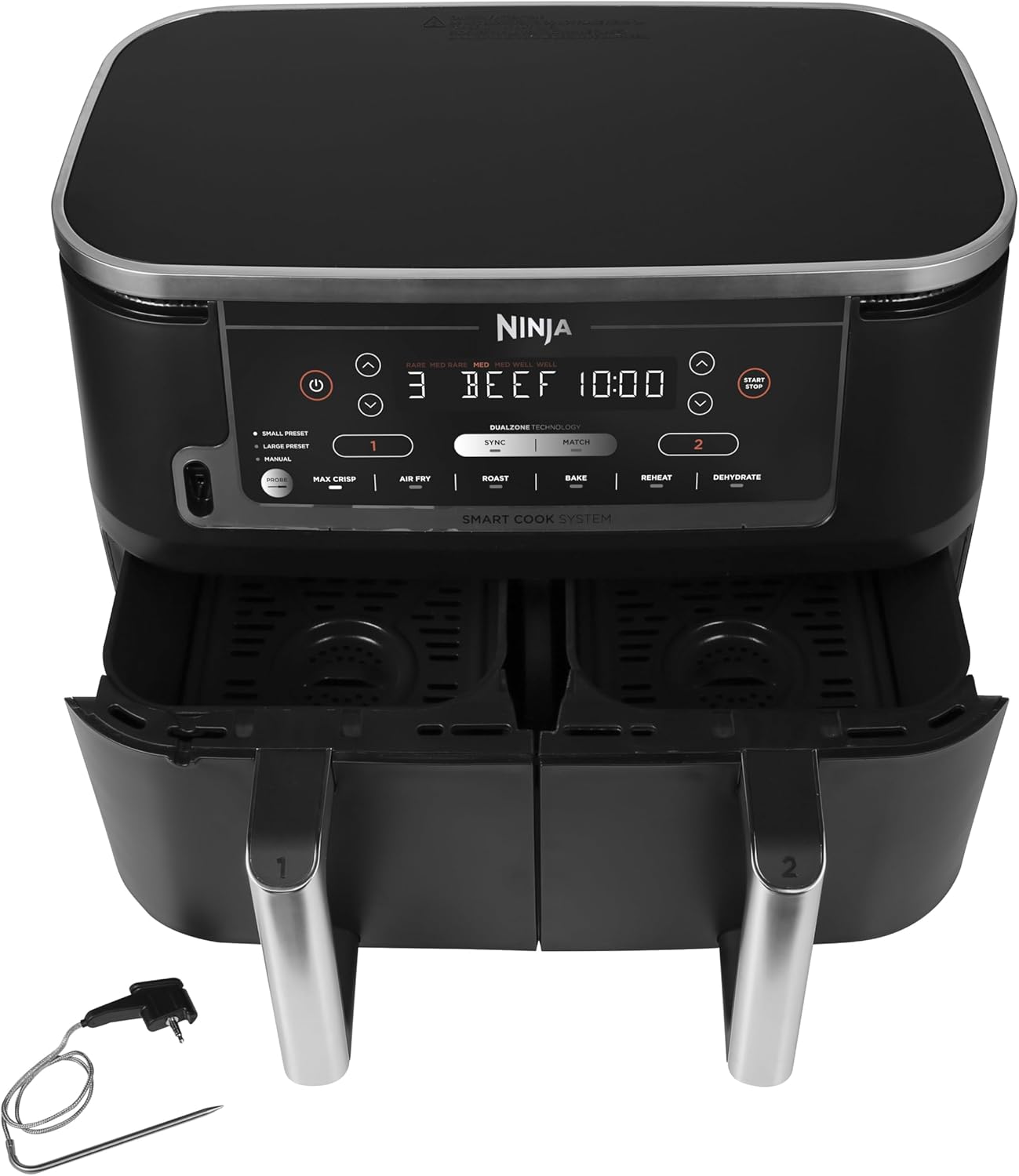 Ninja Air Fryer Dual Zone 9.5L 2470W Smart Cook Probe