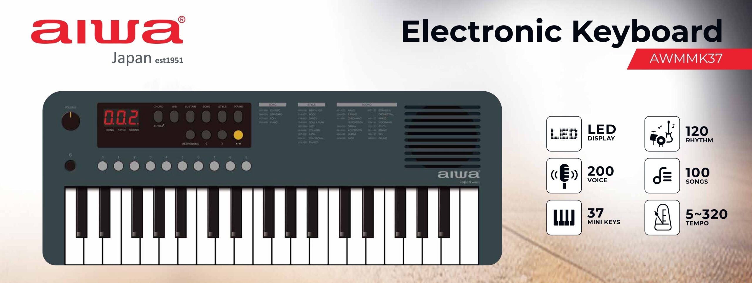 AIWA. KEYBOARD AWMMK37