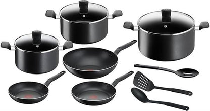 Tefal Super Cook Cookware Set 12PC Non-Stick Black