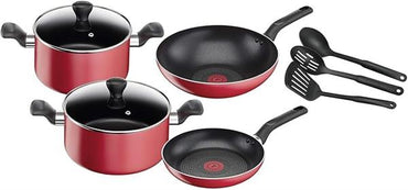 Tefal G6 Super Cook Set 9PC Non-Stick Red