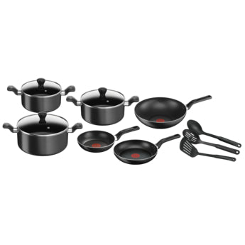 Tefal Super Cook Cookware Set 12PC Non-Stick Red