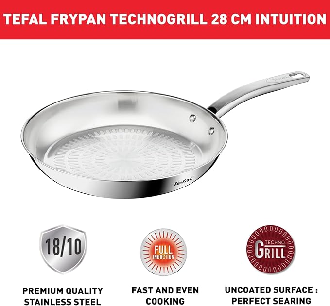 Tefal Intuition Frypan 28cm Stainless Steel Induction