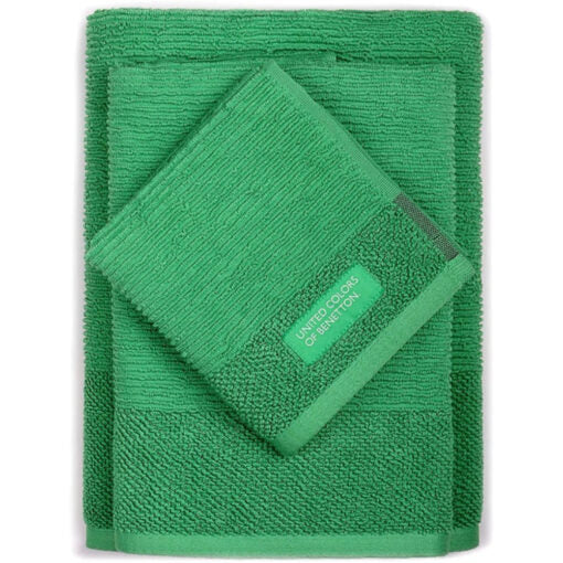 Benetton Rainbow 3PC Bath Towel Set 450GSM Green