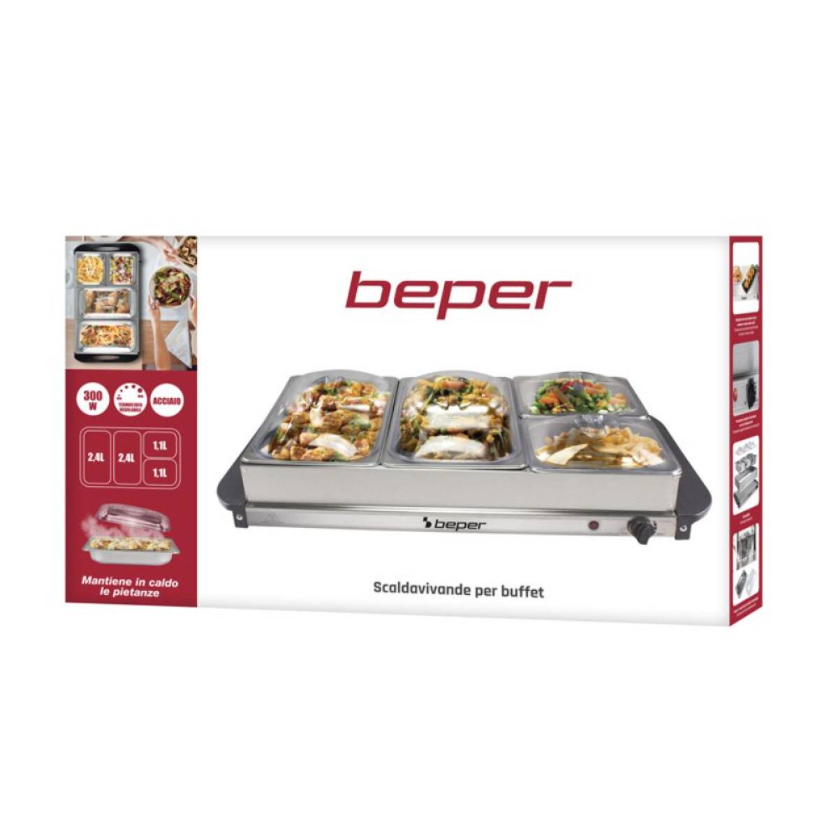 Beper Buffet Warmer Metallic Grey