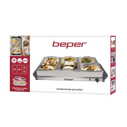 Beper Buffet Warmer Metallic Grey