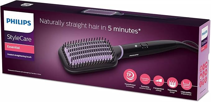 Philips Heated Straightening Brush Tourmaline Ceramic 200°C
