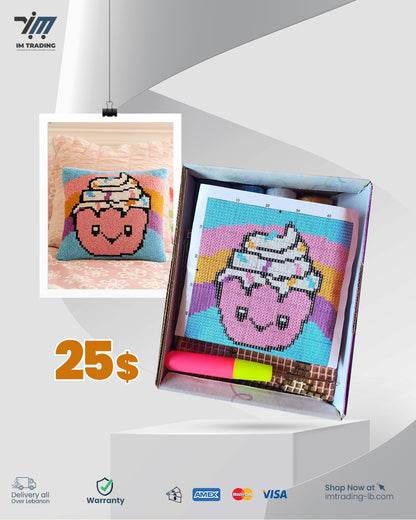 Stitch N Snuggle Latch Hook Cushion Kit 30x30cm 12 Designs