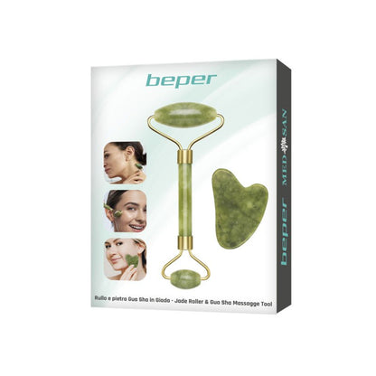 Beper Jade Roller & Gua Sha Massager Set