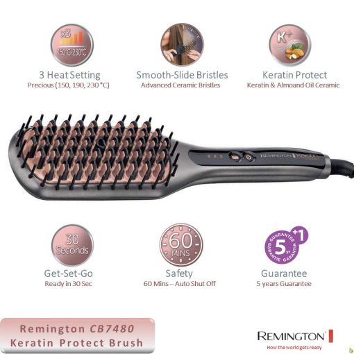 Remington Keratin Protect Straightening Brush Ionic 230°C