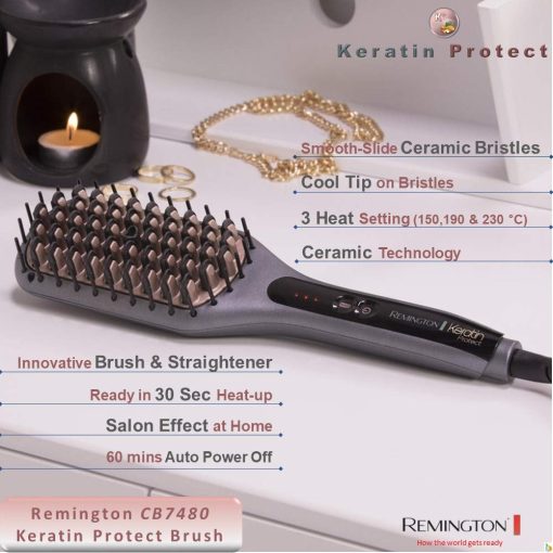 Remington Keratin Protect Straightening Brush Ionic 230°C