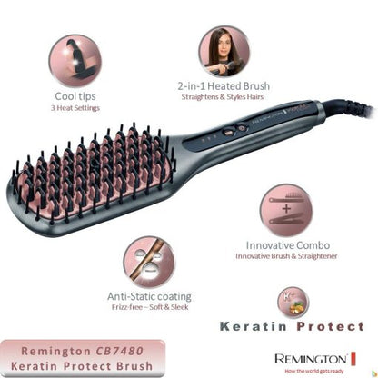 Remington Keratin Protect Straightening Brush Ionic 230°C