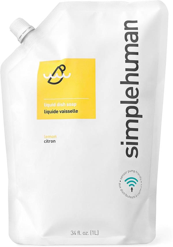 Simplehuman Liquid Dish Soap Refill Pouch 1L Lemon