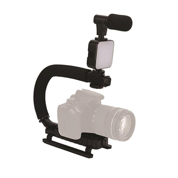 Conqueror Vlogging Mic LED Light Anti-Shake Bracket