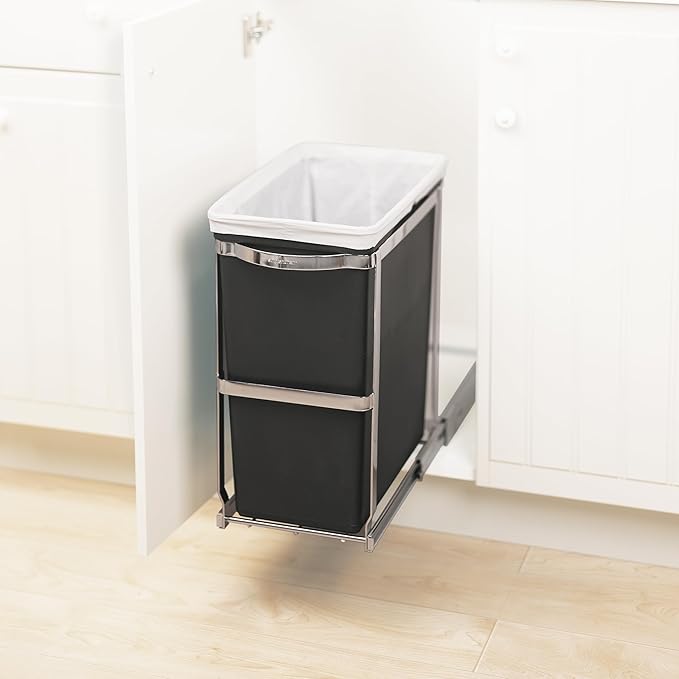 Simplehuman Pull-Out Trash Bin 30L Polished Steel