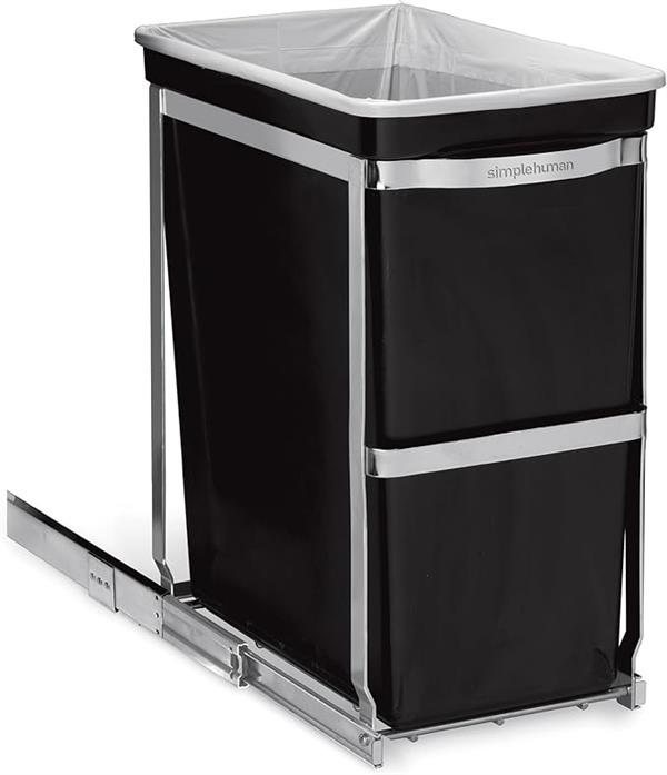Simplehuman Pull-Out Trash Bin 30L Polished Steel