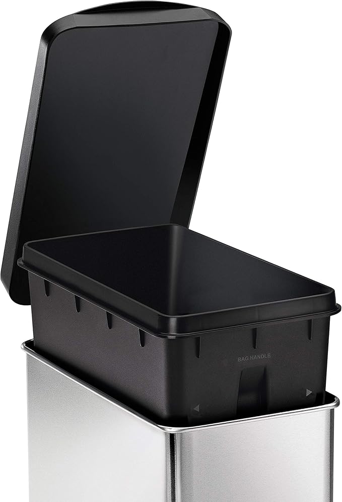 Simplehuman Profile Step Bin 10L Brushed SS