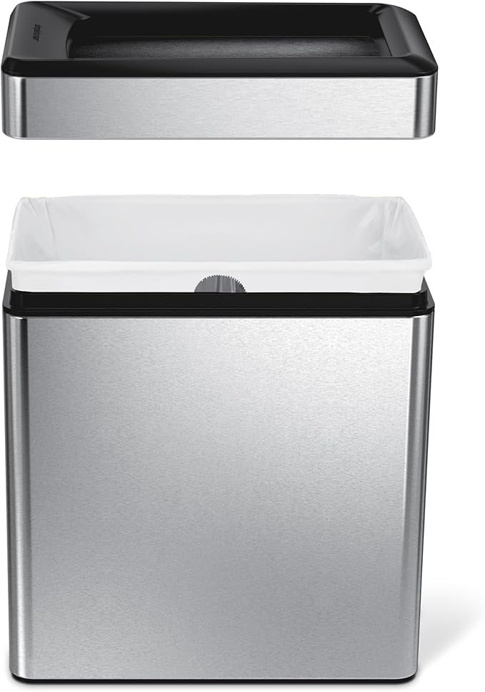 Simplehuman Profile Open Bin 10L Brushed Steel