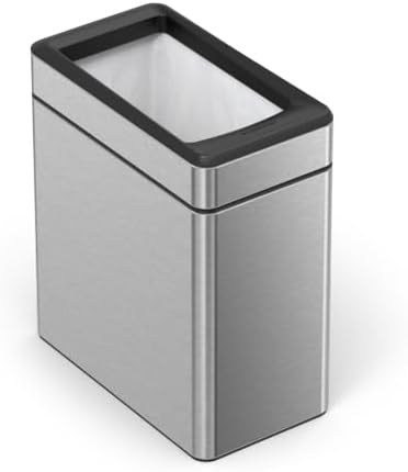 Simplehuman Profile Open Bin 10L Brushed Steel